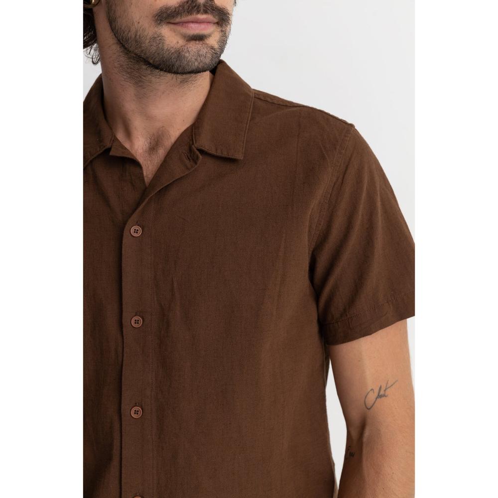 RHYTHM CLASSIC LINEN S/S SHIRT CHOCOLATE