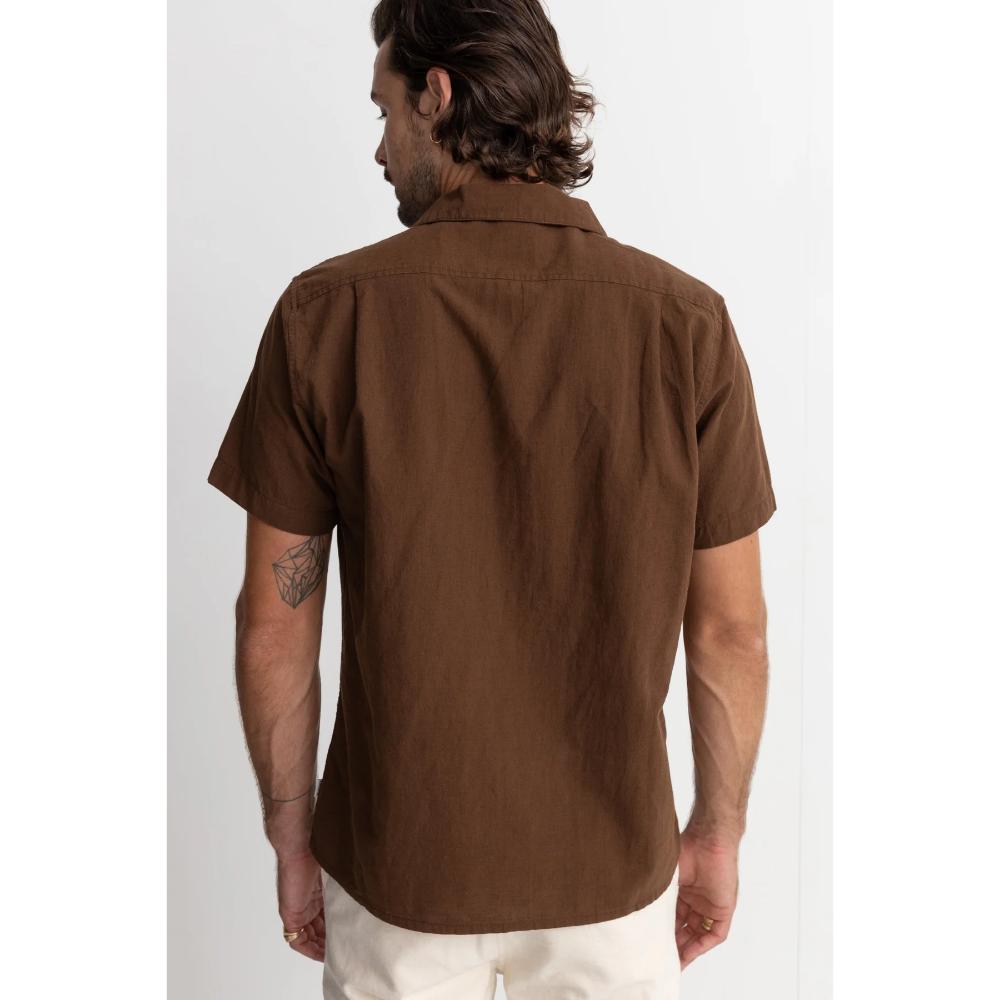 RHYTHM CLASSIC LINEN S/S SHIRT CHOCOLATE