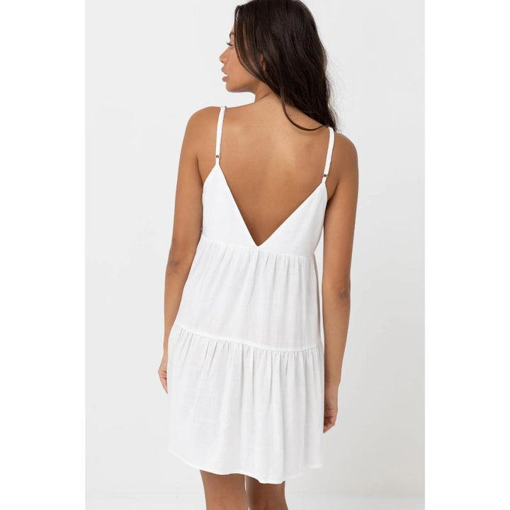 RHYTHM CLASSIC TIERED MINI DRESS WHITE