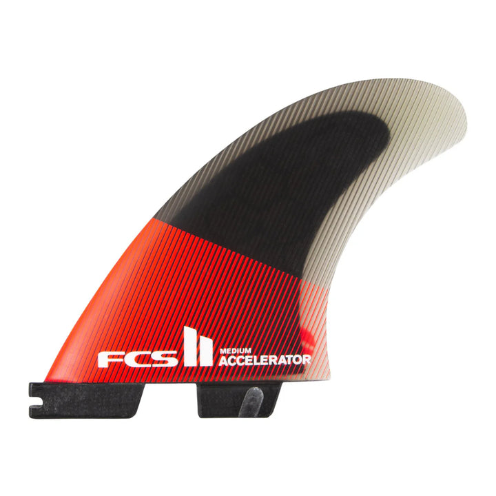 FCS II ACCELERATOR PC TRI FIN SET RED/BLACK MEDIUM