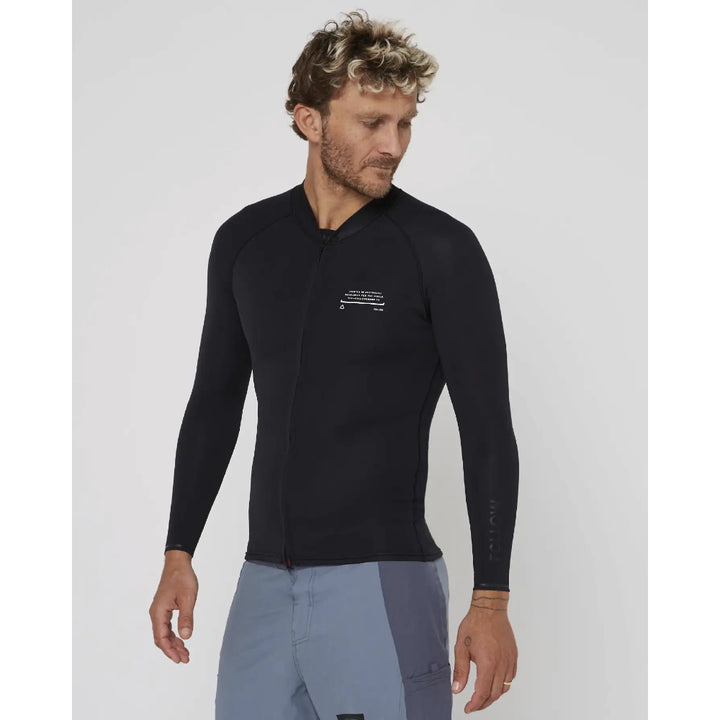 FOLLOW FRONT ZIP 1MM WETTY TOP BLACK