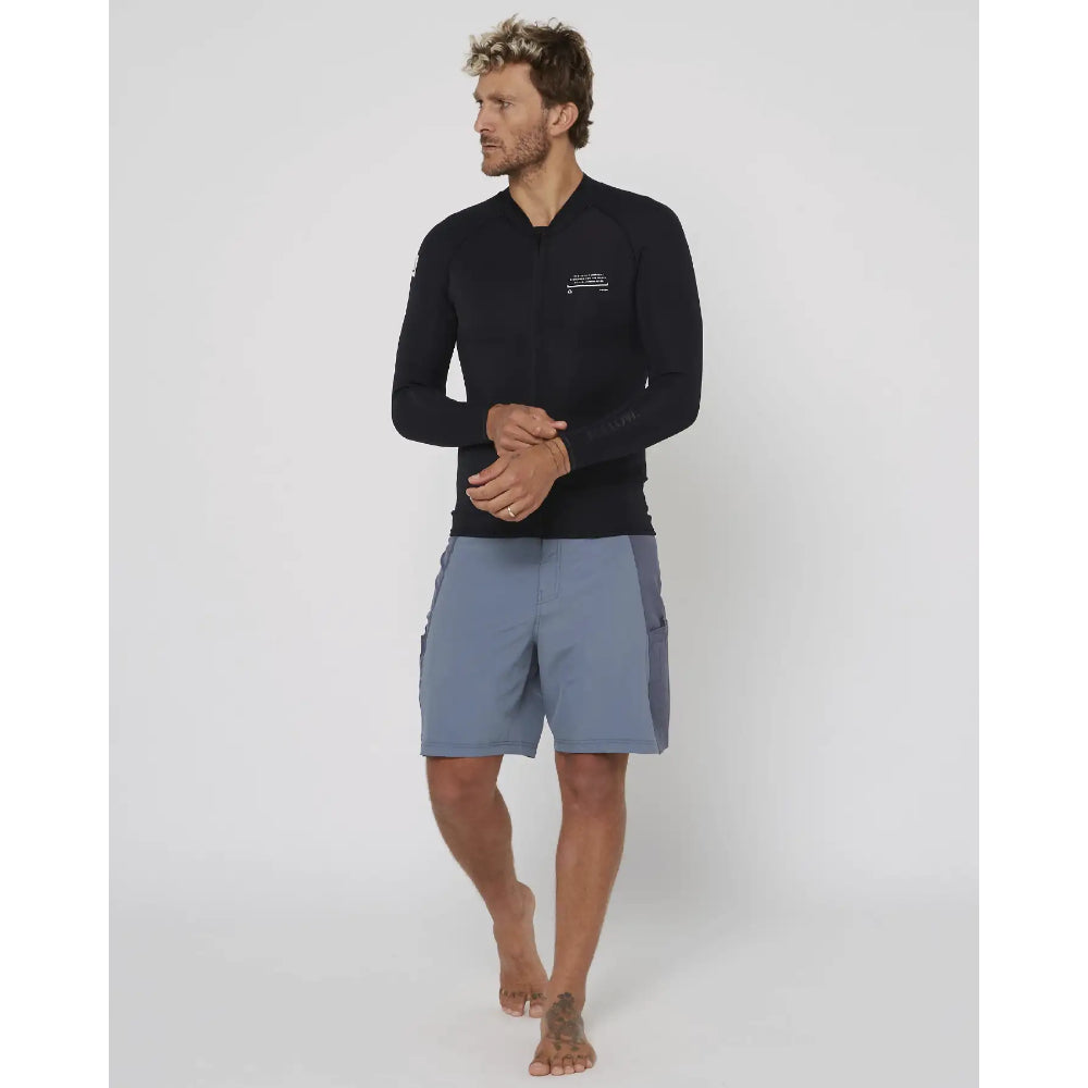 FOLLOW FRONT ZIP 1MM WETTY TOP BLACK