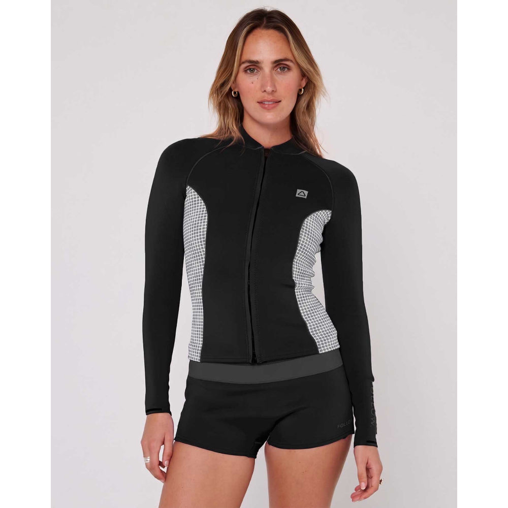 FOLLOW WMS FRONT ZIP 1MM WETTY TOP BLACK