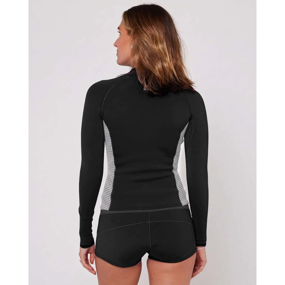 FOLLOW WMS FRONT ZIP 1MM WETTY TOP BLACK