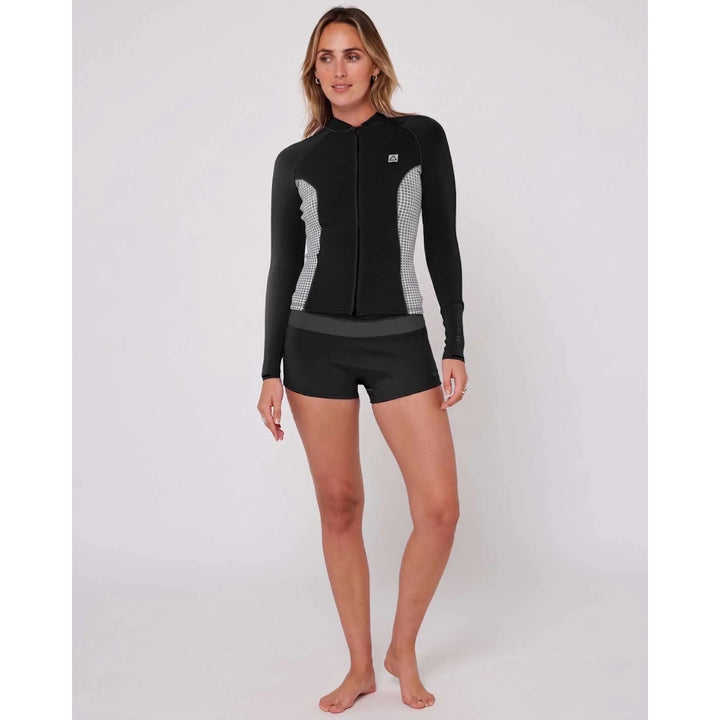 FOLLOW WMS FRONT ZIP 1MM WETTY TOP BLACK