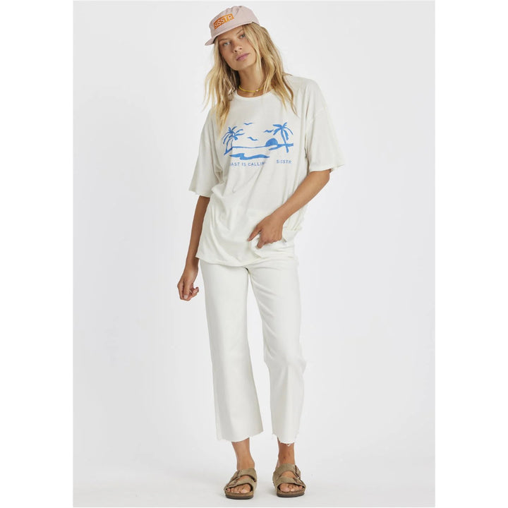 SISSTR KICKIN IT SLOUCH TEE WHITE