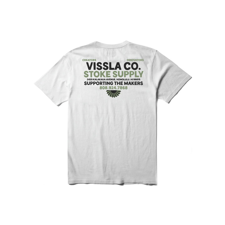 VISSLA STOKE SUPPLY POCKET TEE WHITE