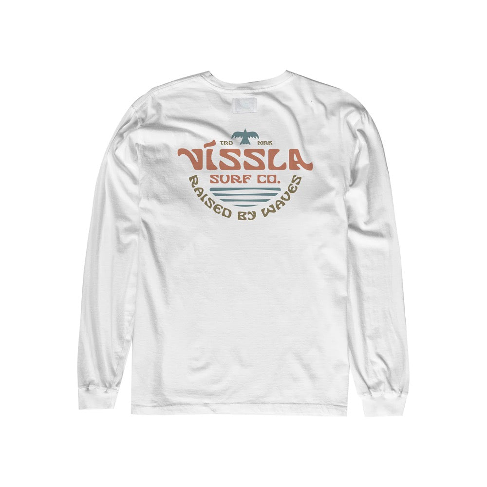 VISSLA WEST WINDS LONG SLEEVE POCKET TEE WHITE