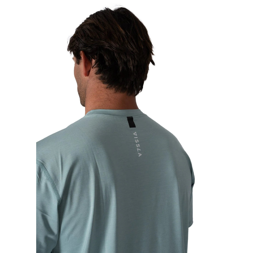 VISSLA TWISTED ECO SS SUN SHIRT SEA GREEN HEATHER