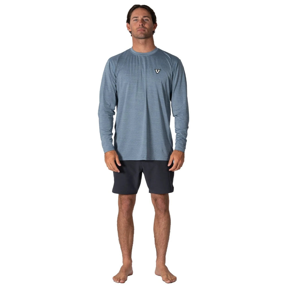 VISSLA TWISTED ECO LS SUN SHIRT SLATE HEATHER