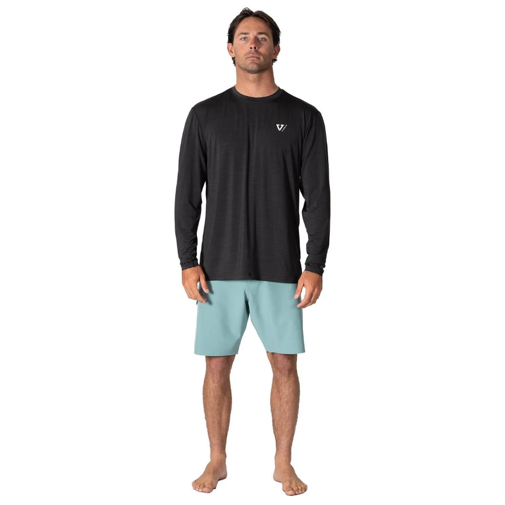 VISSLA TWISTED ECO LS SUN SHIRT BLACK HEATHER