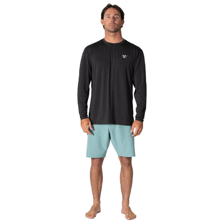 VISSLA TWISTED ECO LS SUN SHIRT BLACK HEATHER