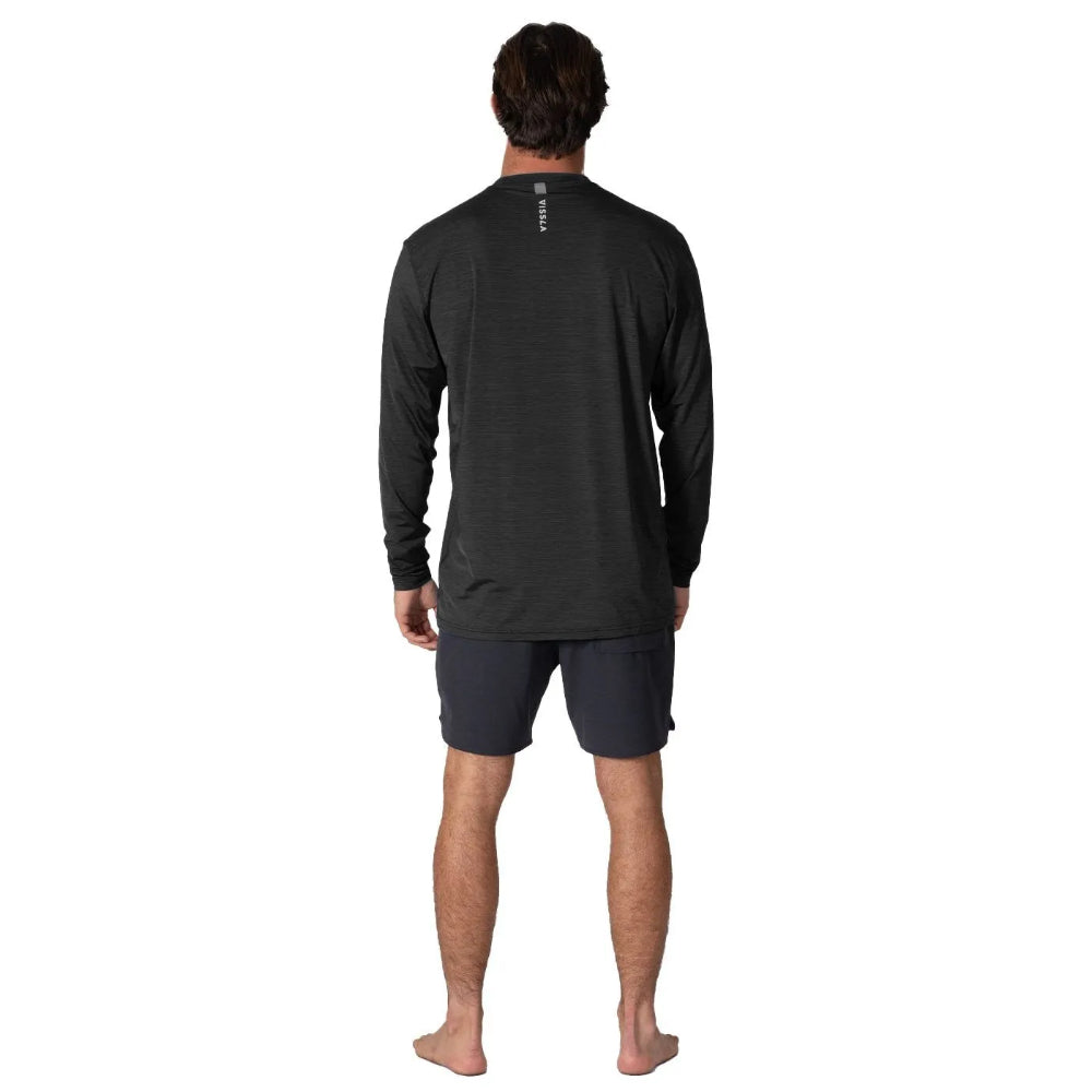 VISSLA TWISTED ECO LS SUN SHIRT BLACK HEATHER