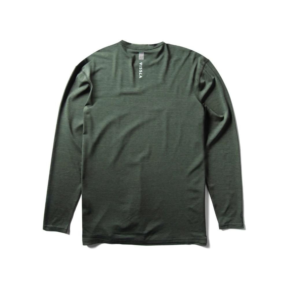 VISSLA TWISTED ECO LS RASH GUARD MILITARY HEATHER