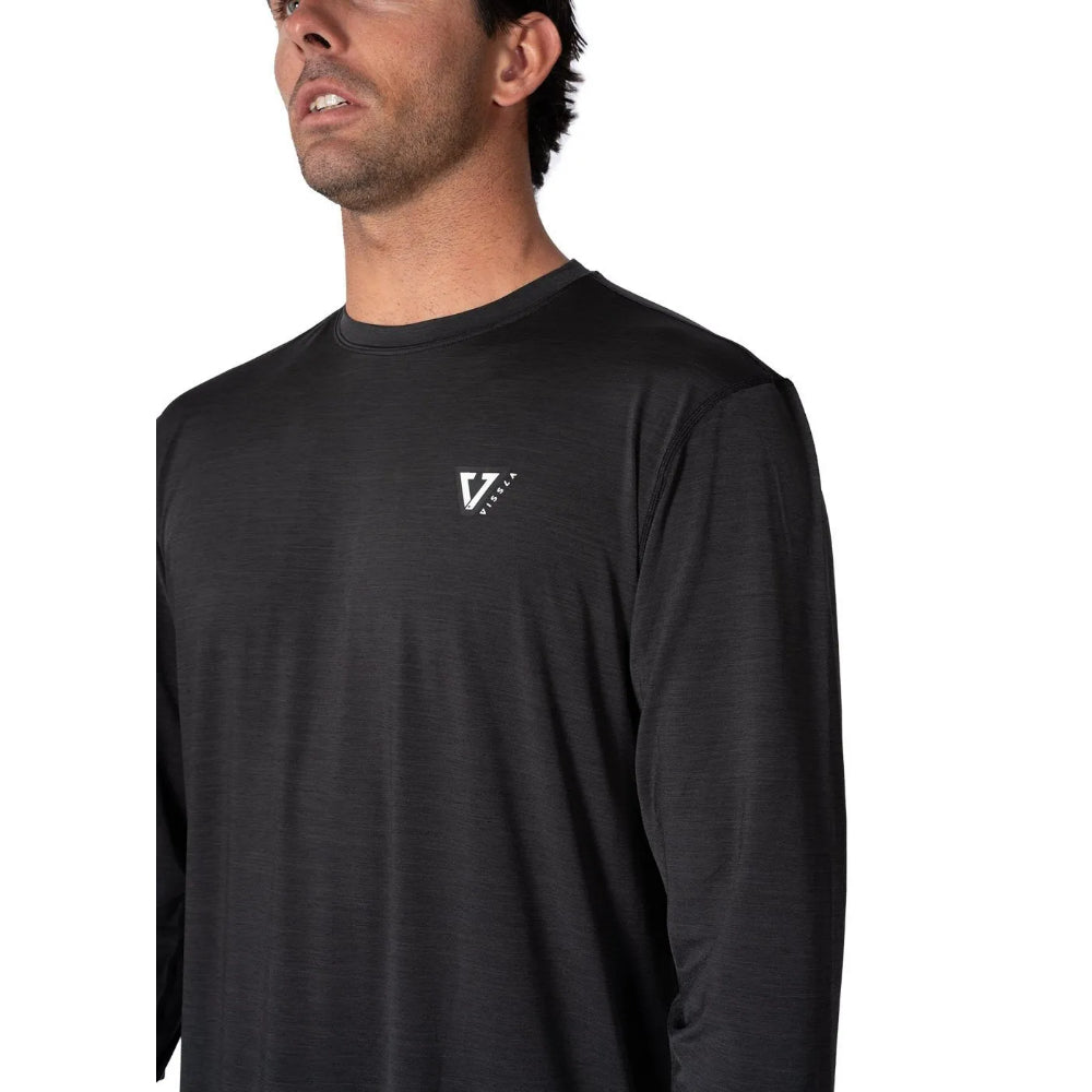 VISSLA TWISTED ECO LS SUN SHIRT BLACK HEATHER