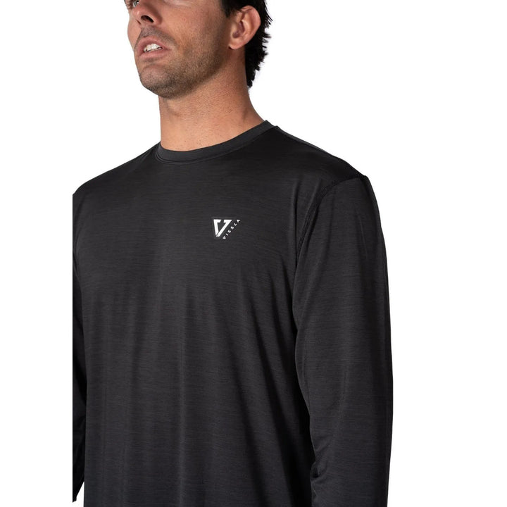 VISSLA TWISTED ECO LS SUN SHIRT BLACK HEATHER