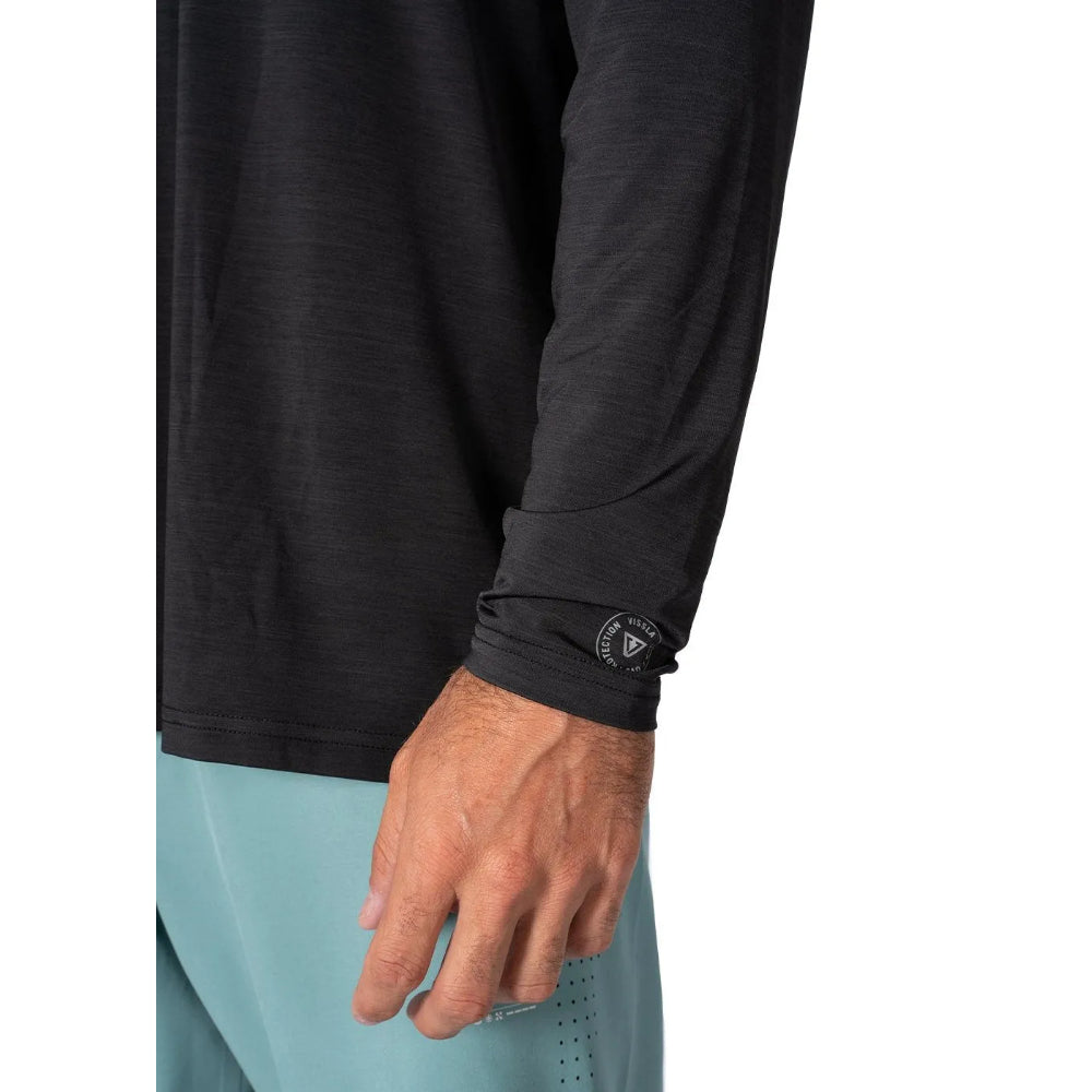 VISSLA TWISTED ECO LS SUN SHIRT BLACK HEATHER