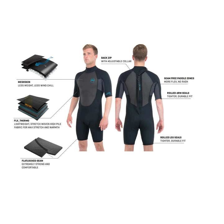 DAKINE QUANTUM 2MM BACK ZIP BLACK