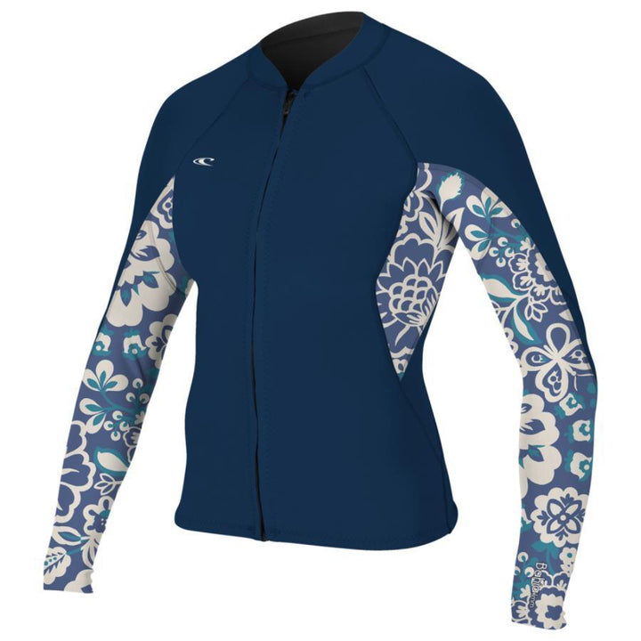 O'NEILL WMS BAHIA 1MM JACKET FRONT ZIP FRNAVY/CRISFLOR