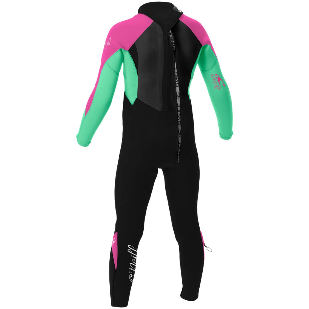 O'NEILL GIRL'S EPIC 4/3 BACK ZIP BLACK/SEAGLASS/BERRY