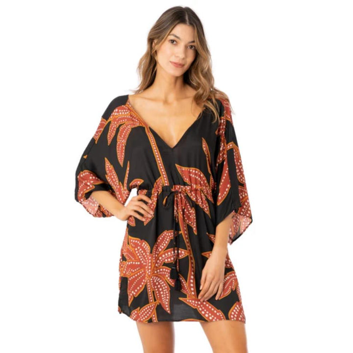 MAAJI BURGUNDY PALMA GABBY COVER-UP TUNIC