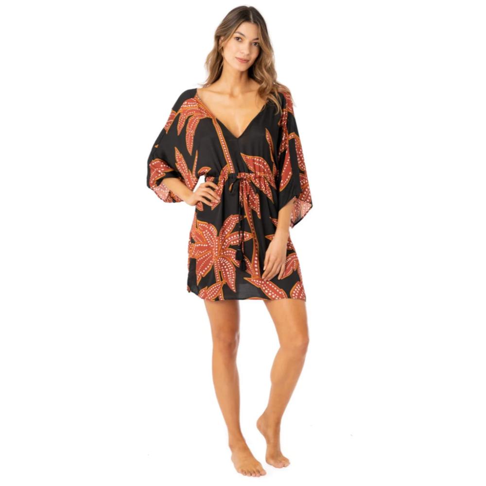 MAAJI BURGUNDY PALMA GABBY COVER-UP TUNIC