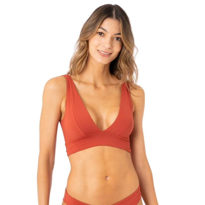 MAAJI BURGUNDY PARADISE LONG LINE TRIANGLE TOP