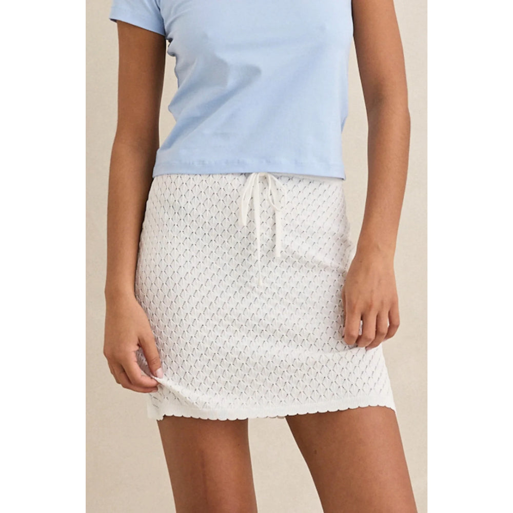 RHYTHM GIGI KNIT MINI SKIRT WHITE