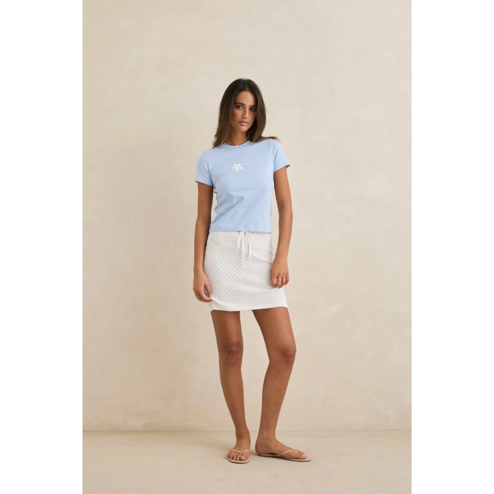 RHYTHM GIGI KNIT MINI SKIRT WHITE