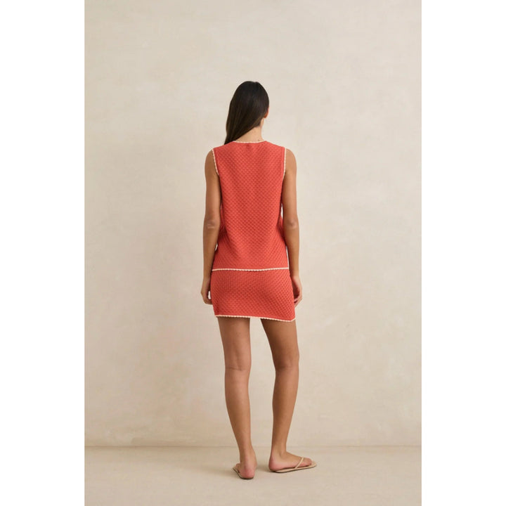 RHYTHM GIGI LONGLINE KNIT VEST RED