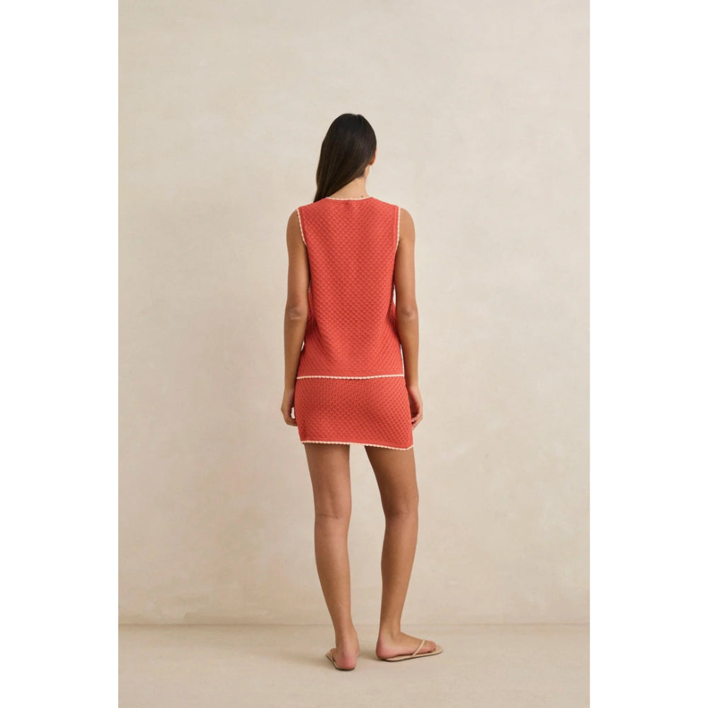 RHYTHM GIGI KNIT MINI SKIRT RED