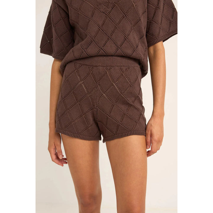 RHYTHM SUNNY KNIT BEACH SHORT CHOCOLATE