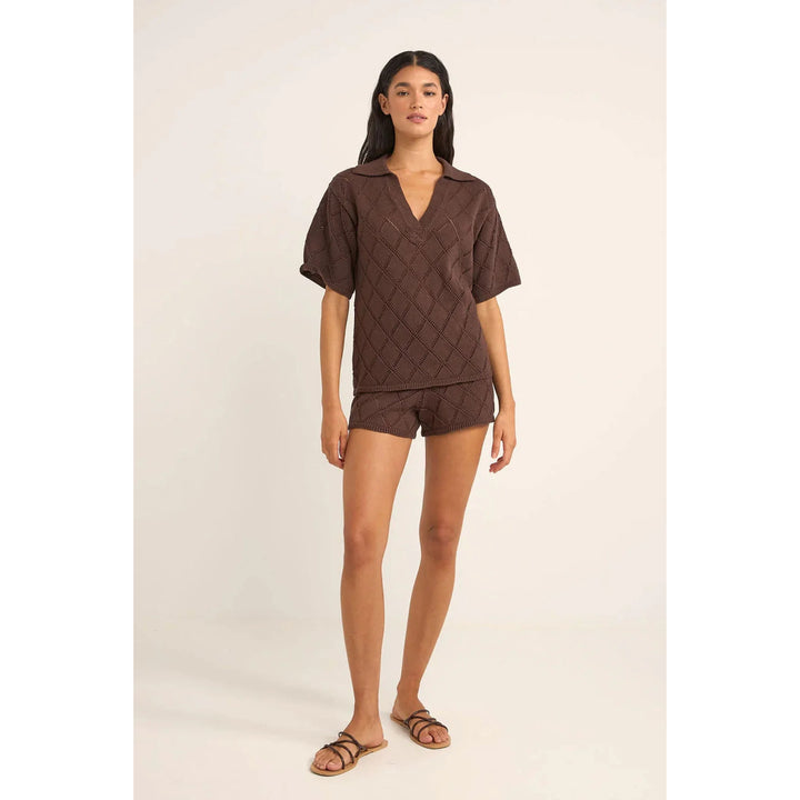 RHYTHM SUNNY KNIT BEACH SHORT CHOCOLATE