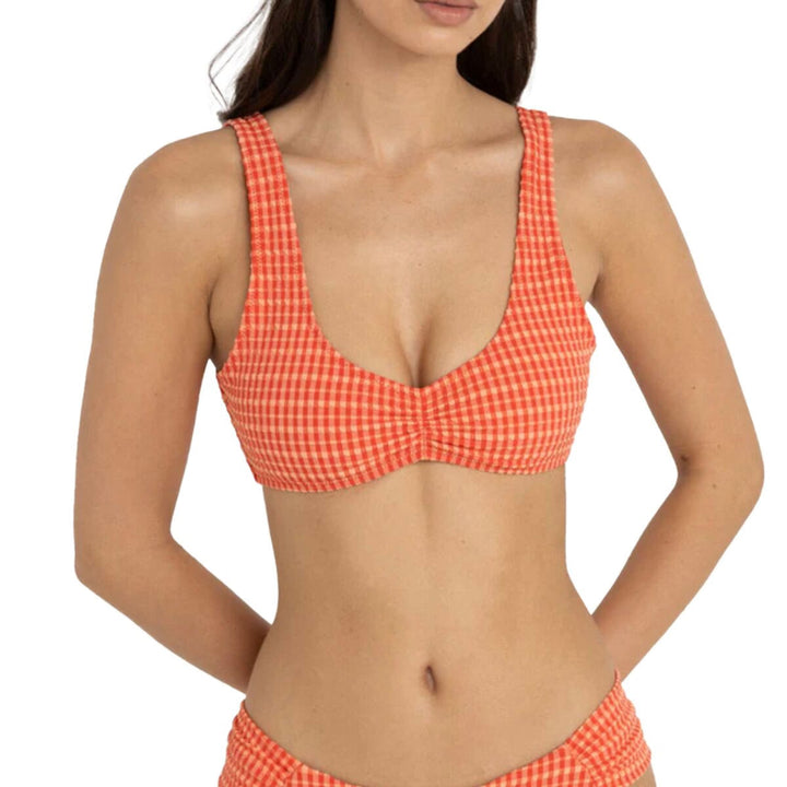 RHYTHM LOLA CHECK CROP TOP RED