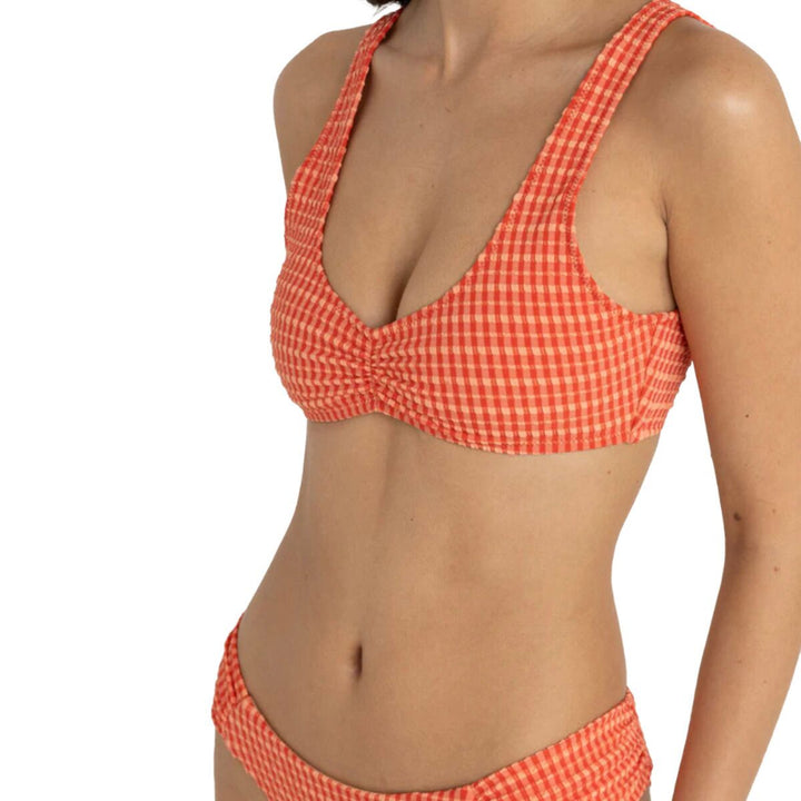 RHYTHM LOLA CHECK CROP TOP RED