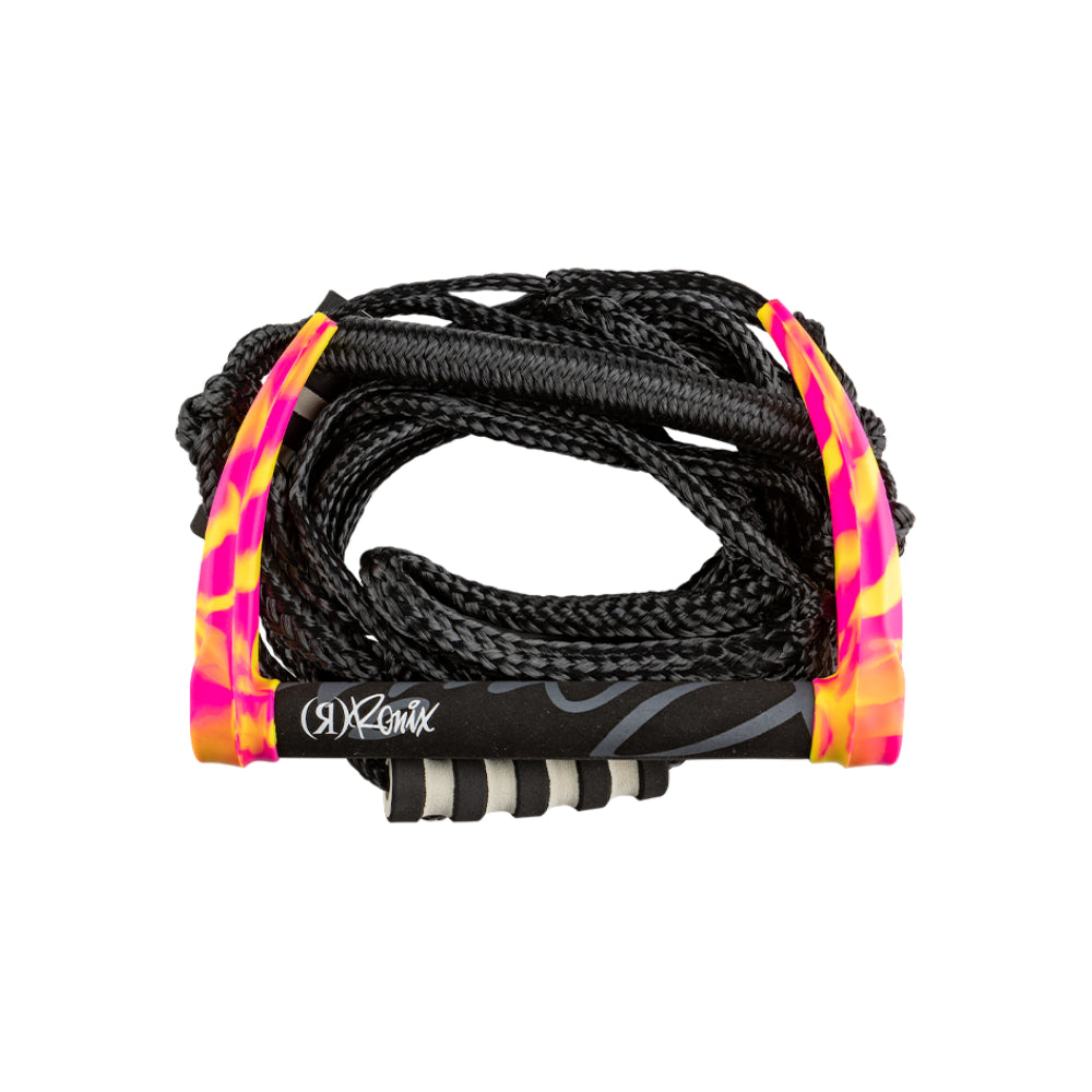 RONIX SILICONE STRETCH SURF ROPE WITH HANDLE TROPICAL SWIRL