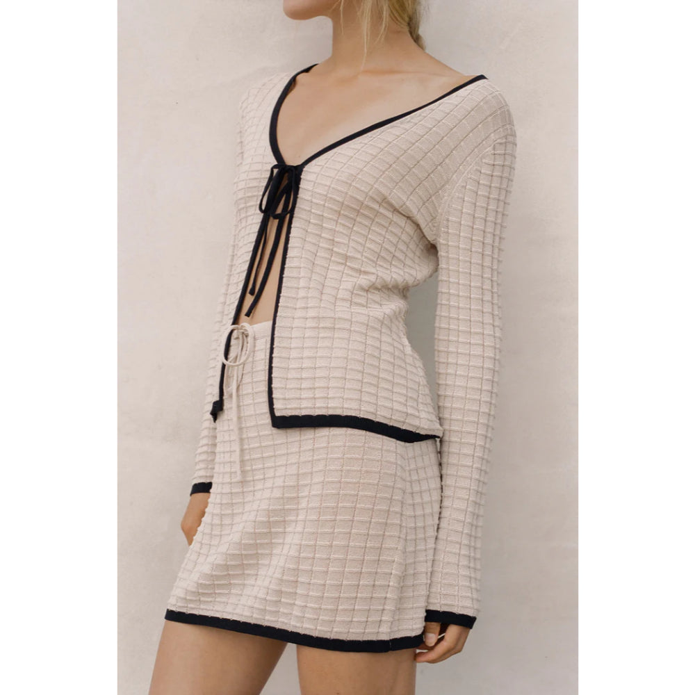 RHYTHM SEASIDE KNIT MINI SKIRT OAT