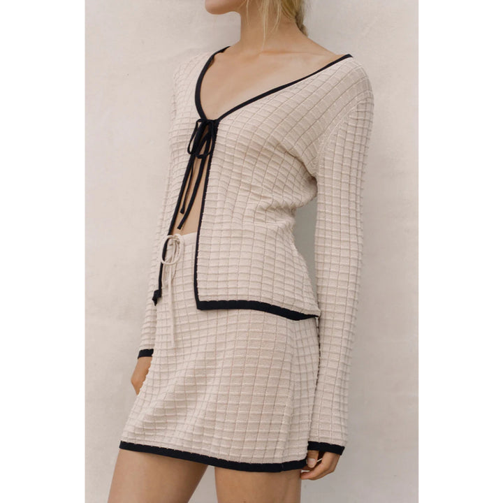 RHYTHM SEASIDE KNIT MINI SKIRT OAT