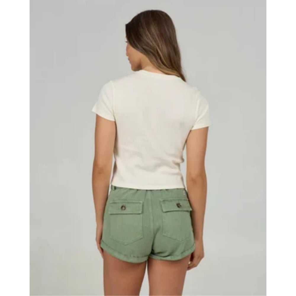SALTY CREW KEYHOLE BABY TEE OFF WHITE
