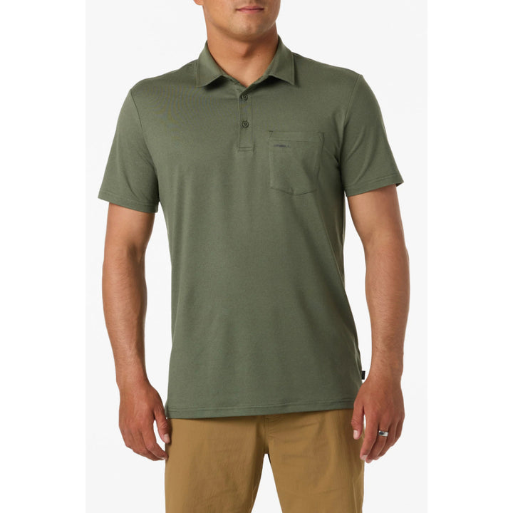 O'NEILL TRVLR UPF POLO HEATHER DARK OLIVE