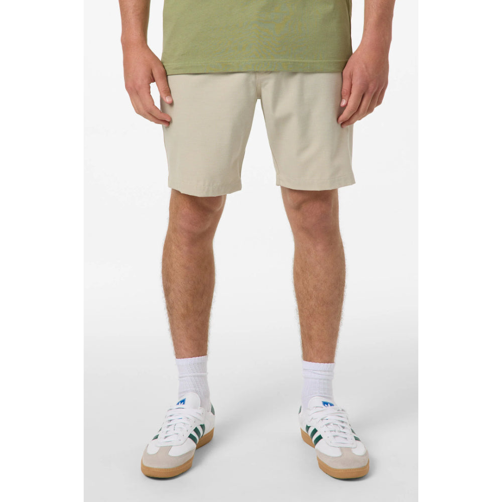 O'NEILL RESERVE LIGHT CHECK ELASTIC WAIST 18'' HYBRID LT KHAKI