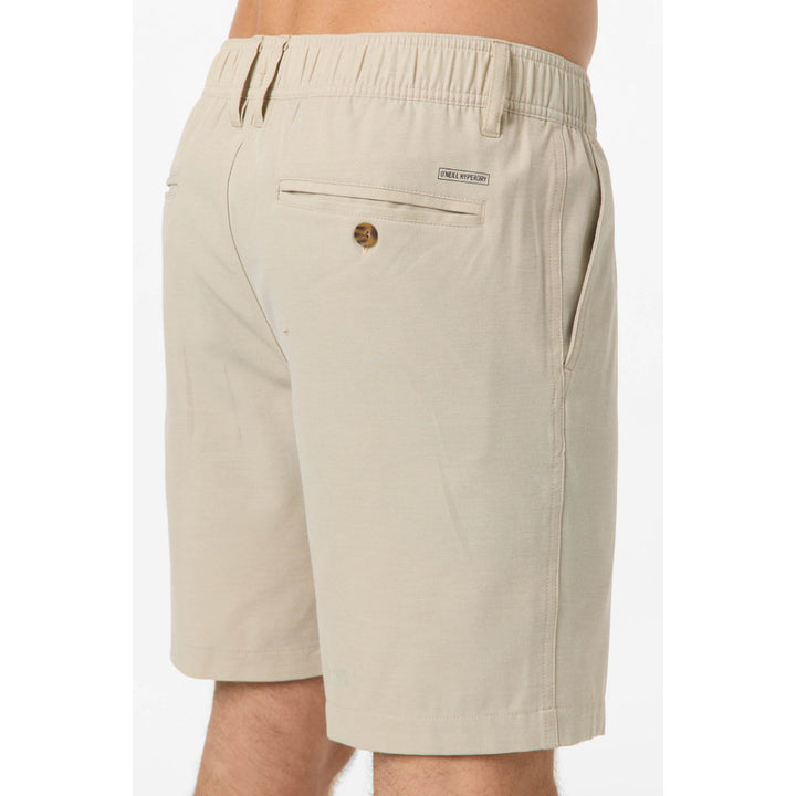 O'NEILL RESERVE LIGHT CHECK ELASTIC WAIST 18'' HYBRID LT KHAKI