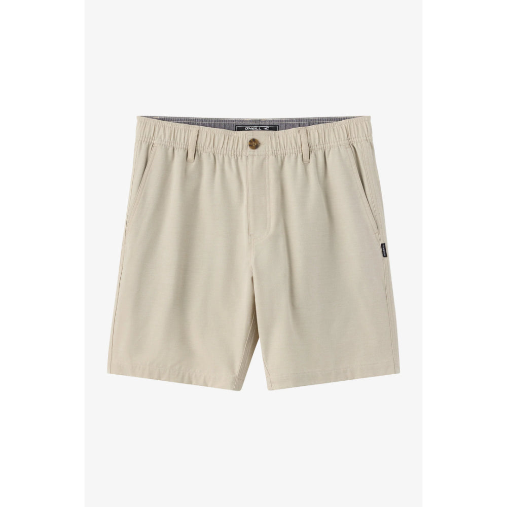 O'NEILL RESERVE LIGHT CHECK ELASTIC WAIST 18'' HYBRID LT KHAKI