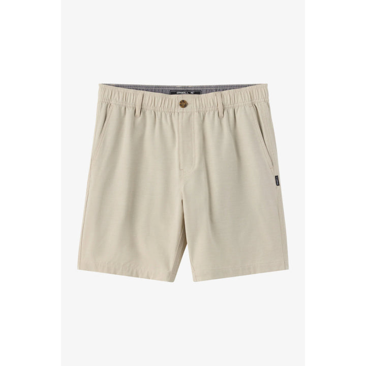 O'NEILL RESERVE LIGHT CHECK ELASTIC WAIST 18'' HYBRID LT KHAKI