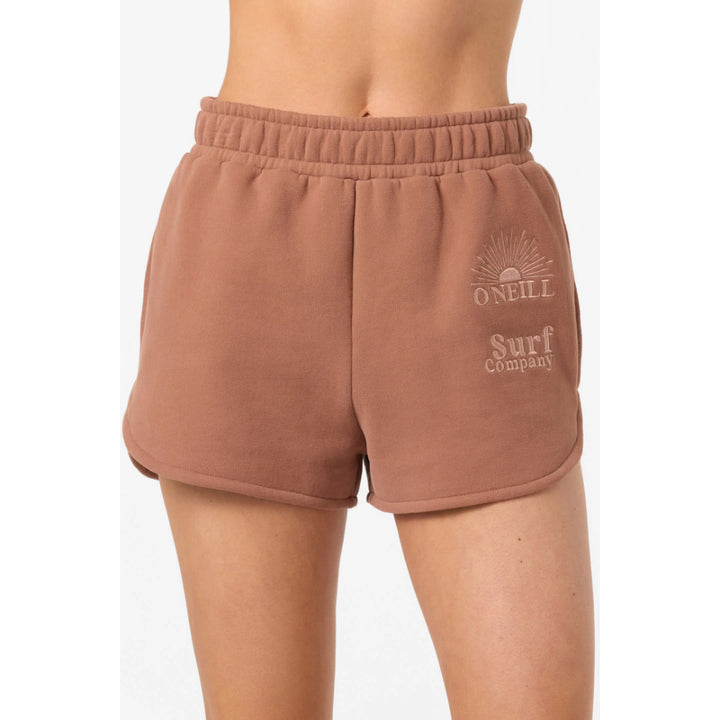O'NEILL CHORE BREAK SCALLOP FLEECE LOUNGE SHORTS CAROB BROWN