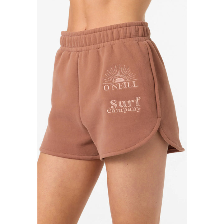 O'NEILL CHORE BREAK SCALLOP FLEECE LOUNGE SHORTS CAROB BROWN