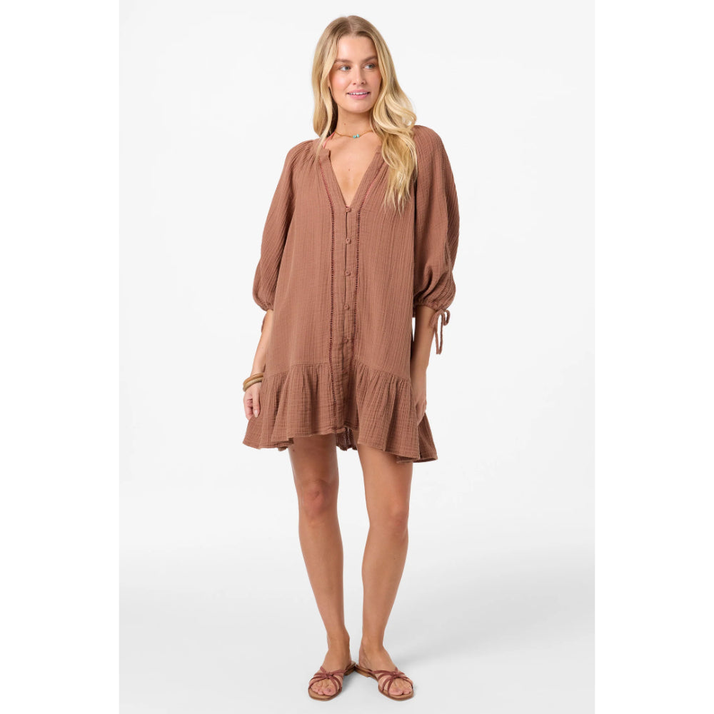 O'NEILL LOU MINI COVER-UP DRESS CAROB BROWN