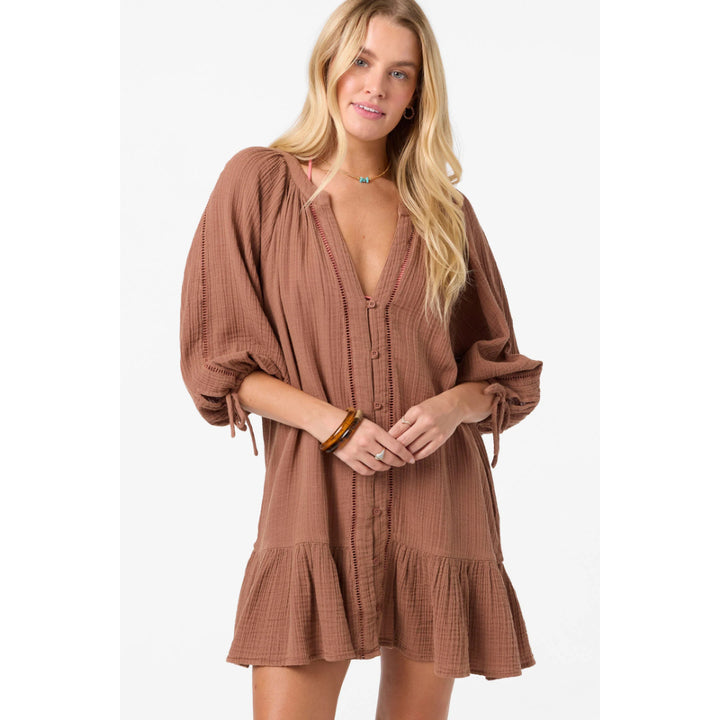 O'NEILL LOU MINI COVER-UP DRESS CAROB BROWN