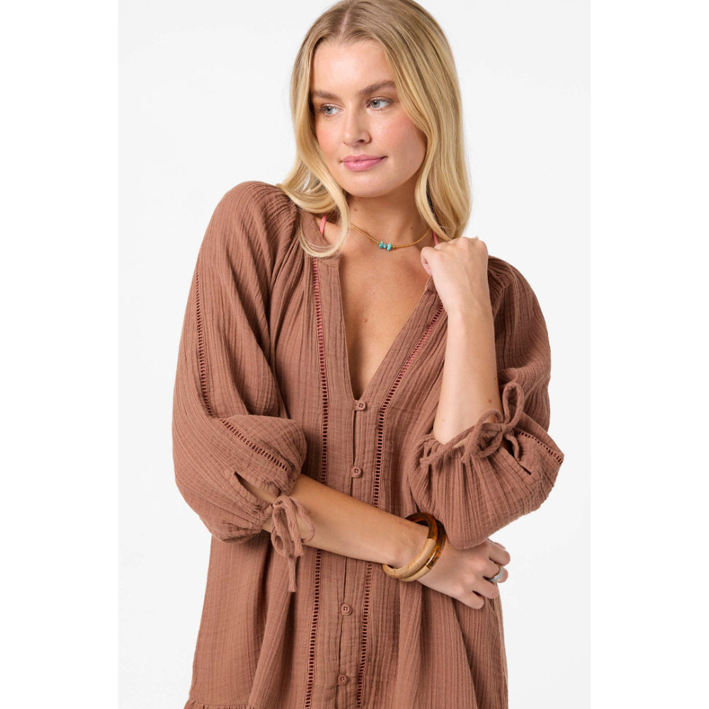 O'NEILL LOU MINI COVER-UP DRESS CAROB BROWN