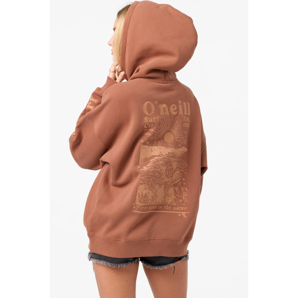 O'NEILL CHORE BREAK OVERSIZED HOODIE CAROB BROWN